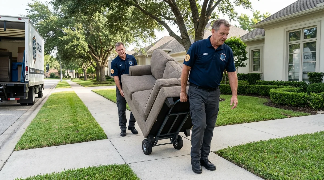 Local residential moving crew loading furniture in Waverly, TN